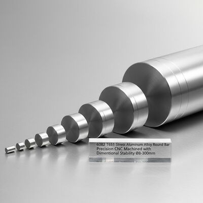 6082 T651 Barras redondas de aleación de aluminio con alivio de tensión Precisión CNC Mecánica con tolerancia estrecha h8/h9