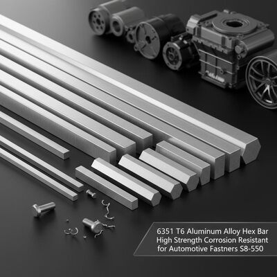 6351 T6 Barras hexagonales de aleación de aluminio de alta resistencia a la corrosión para sujetadores de automóviles S8-S50