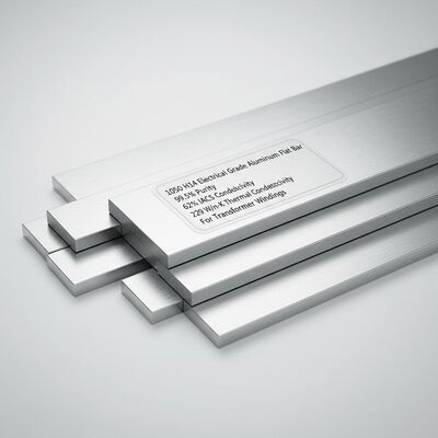 Barra plana de aleación de aluminio de grado eléctrico 1050 H14 con 99,5% de pureza y 62% de conductividad IACS para bobinados de transformador