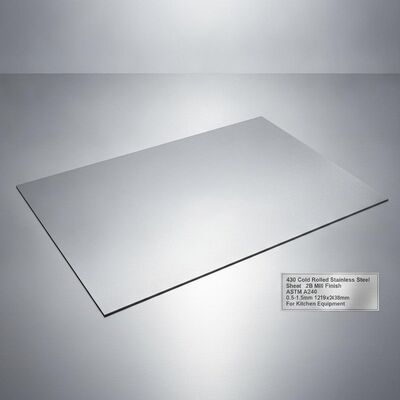 Hoja de acero inoxidable 430 con acabado de molino 2B, espesor de 0,5-1,5 mm y tamaño de 1219x2438 mm para equipos de cocina