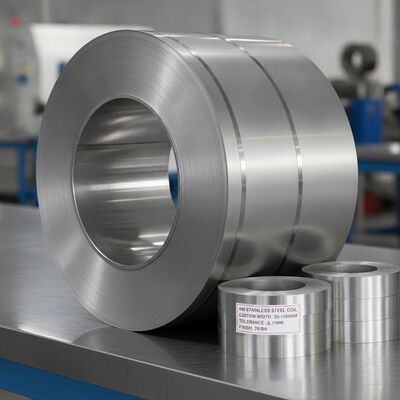 430 bobina de acero inoxidable con anchura personalizada de 20 mm-1500 mm, tolerancia de ± 0,05 mm y borde de hendidura sin burr
