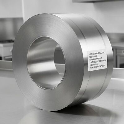 Bobina de acero inoxidable 430 apta para alimentos, cumple con ROHS REACH, grosor de 0,3 mm a 3,0 mm, acabado 2B BA para electrodomésticos de cocina