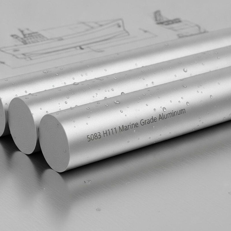 5083 H111 Barras redondas de aluminio resistentes a la corrosión en agua salada de grado marino para la construcción naval